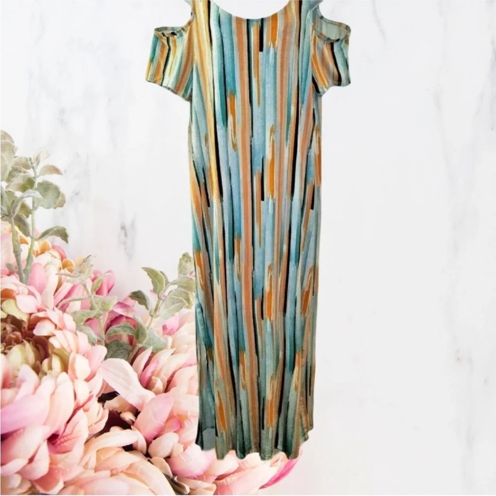TORRID COLD SHOULDER MAXI DRESS SZ 1X - Picture 2 of 4